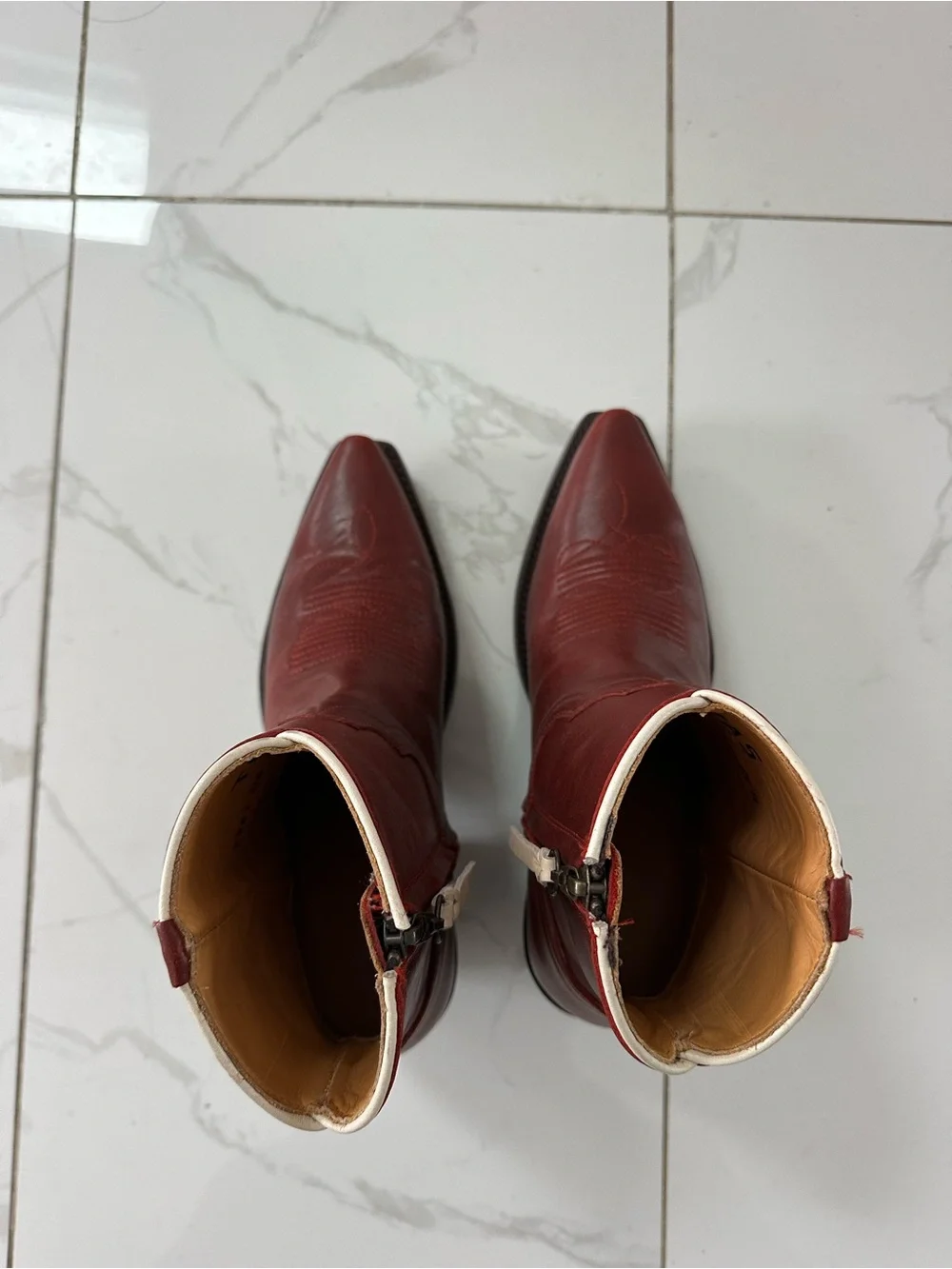 Tecovas The Daisy Scarlet (Red) Ankle Boots - Picture 6 of 10